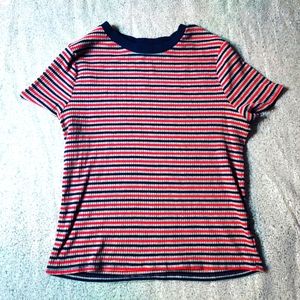 ♡ Striped Ribbed Tee ♡